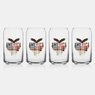 Amerika grunge vlag en adelaar blikvorm glas
