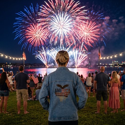 Amerika grunge vlag en adelaar denim jacket