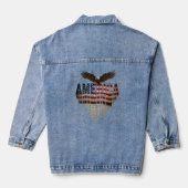 Amerika grunge vlag en adelaar denim jacket (Achterkant)