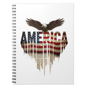 Amerika grunge vlag en adelaar notitieboek
