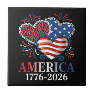Amerika harten 1776-2026 patriottisch tegeltje