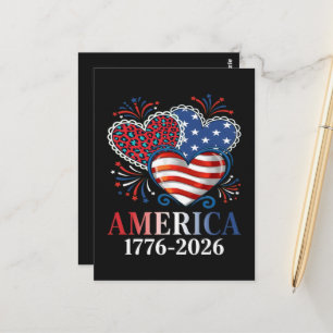 Amerika Hartstochtelijk 1776-2026 Patriottisch Briefkaart