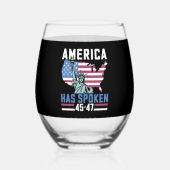 Amerika heeft 45 47 Trump President  gesproken Wijnglas Zonder Voet (Voorkant)