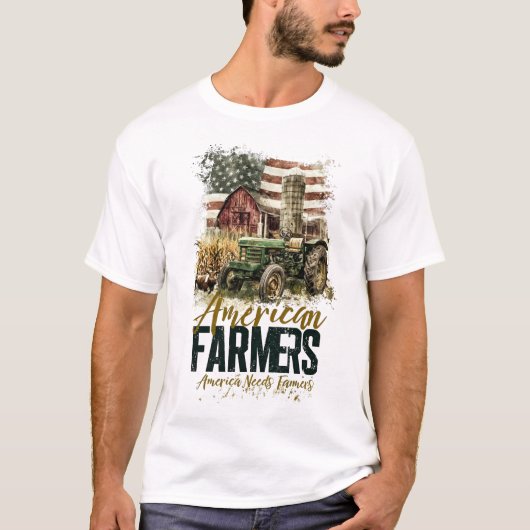 Amerika heeft boeren nodig t-shirt (Voorkant)