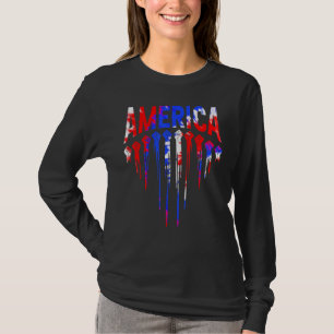 Amerika heeft de eerste Amerikaanse vlag op vier j T-shirt