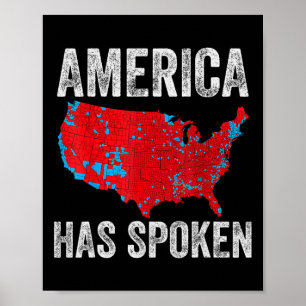 Amerika heeft de verkiezingskaart van 2024 gesprok poster
