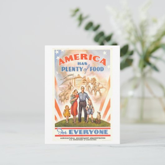 "Amerika heeft genoeg voedsel voor iedereen" Vinta Briefkaart (Staand voorkant)