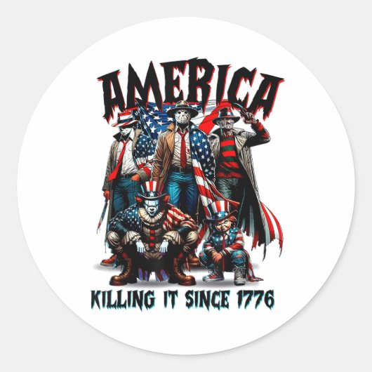 Amerika heeft het sinds 1776 vermoord ronde sticker (Voorkant)