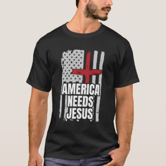 Amerika heeft Jesus  Patriottische Amerikaanse vla T-shirt