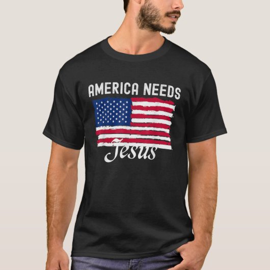 Amerika heeft Jezus American Love God Uons Flag no T-shirt (Voorkant)