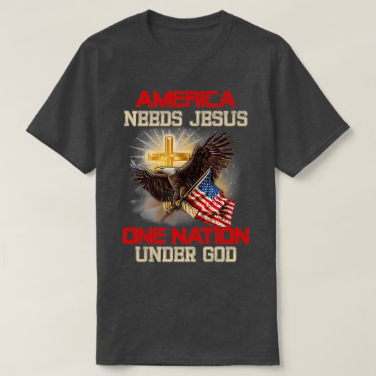 Amerika heeft Jezus één natie nodig onder T-shirt (Design voorkant)