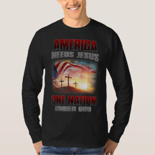 Amerika heeft Jezus één natie onder God nodig T-shirt