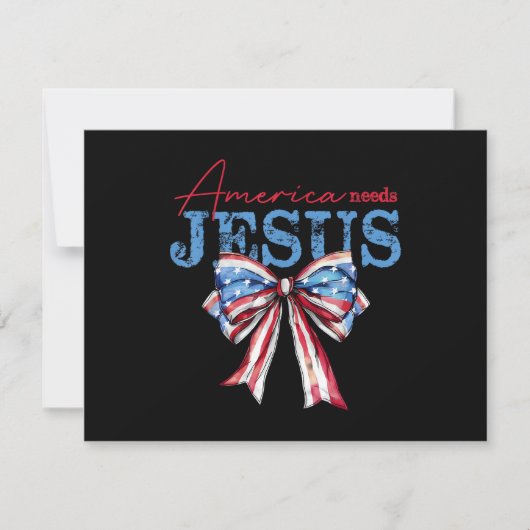 Amerika heeft Jezus nodig Christelijke Amerikaanse Save The Date (Voorkant)