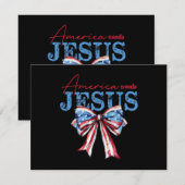 Amerika heeft Jezus nodig Christelijke Amerikaanse Save The Date (Voorkant / Achterkant)