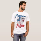 Amerika heeft Jezus nodig Patriottisch kruis shirt (Voorkant volledig)