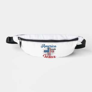 Amerika heeft Jezus nodig Patriottisch kruis shirt Heuptasje