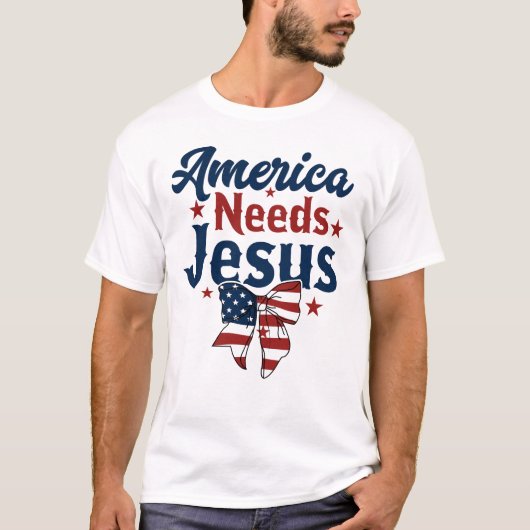 Amerika heeft Jezus nodig T-shirt (Voorkant)