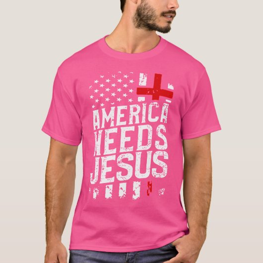 Amerika heeft Jezus nodig T-shirt (Voorkant)