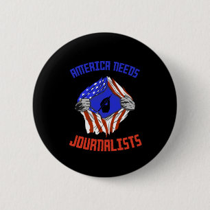 Amerika heeft journaliste VS vlaggenjournalistiek Ronde Button 5,7 Cm