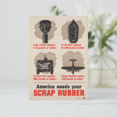 Amerika heeft jouw schroot Rubber WWII Poster nodi Kaart (Staand voorkant)