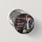 Amerika heeft ook speciale behoeften: McCain/Pali Ronde Button 3,2 Cm (Voorkant /achterkant)