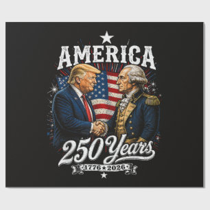 Amerika Herdenking 250e Trump Washington Cadeaupapier