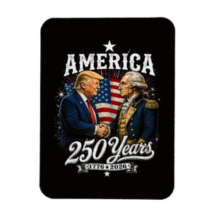 Amerika Herdenking 250e Trump Washington Magneet