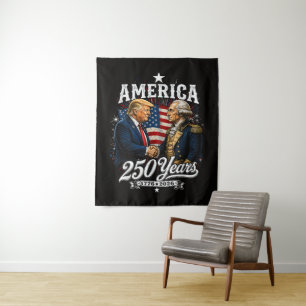Amerika Herdenking 250e Trump Washington Wandkleed
