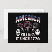 Amerika het doden sinds 1776 Patriottische Horror  Briefkaart (Voorkant / Achterkant)