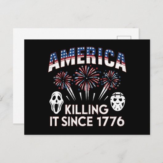 Amerika het doden sinds 1776 Patriottische Horror Briefkaart (Voorkant / Achterkant)