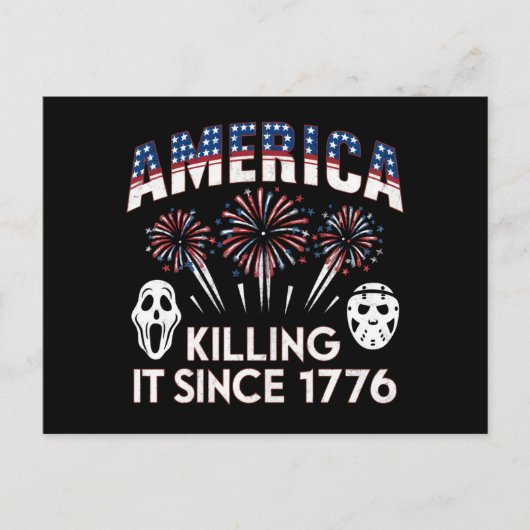 Amerika het doden sinds 1776 Patriottische Horror Briefkaart (Voorkant)