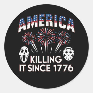 Amerika het doden sinds 1776 Patriottische Horror  Ronde Sticker