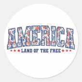 Amerika: het land van de vrijheid ronde sticker (Voorkant)