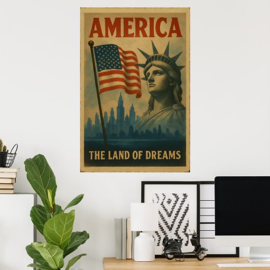 Amerika – Het land van dromen, Poster (Thuiskantoor)