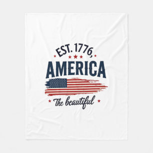 Amerika Het Mooi Vintage Patriottische Vlag Typog Fleece Deken