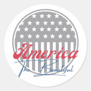Amerika, het mooie, Amerikaanse patriottisme Ronde Sticker