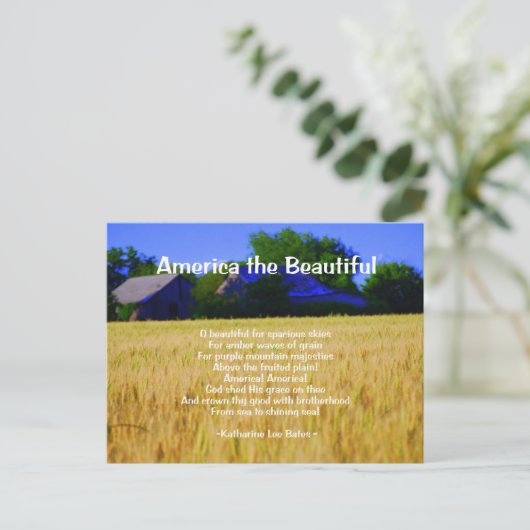 Amerika het mooie briefkaart (Staand voorkant)