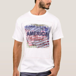 Amerika het mooie met de Amerikaanse vlag T-shirt