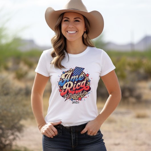 Amerika het mooie Retro Font T-shirt