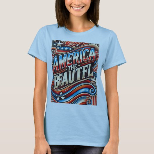 Amerika het mooie t-shirt (Voorkant)