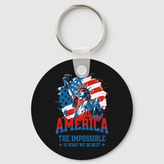 Amerika Het onmogelijke is wat we het beste doen V Sleutelhanger (Voorkant)