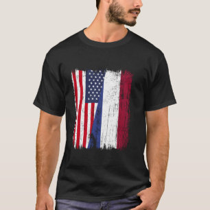 Amerika Holland Halve Vlag Amerikaanse Nederlandse T-shirt