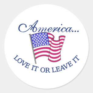Amerika... Hou ervan of laat het Ronde Sticker