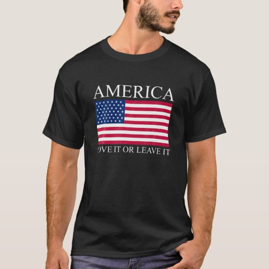 Amerika hou ervan of laat het T Shirt nieuwheid 4e (Voorkant)