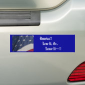 Amerika!! Hou ervan, Of...Verlaat Het~!! Bumpersticker (Op auto)