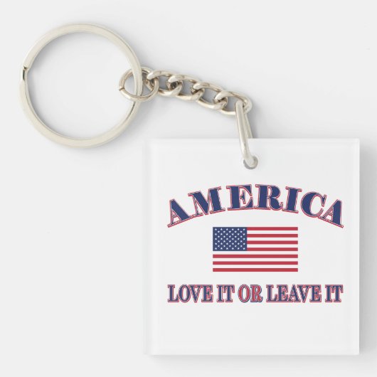 Amerika: hou ervan of verlaat het sleutelhanger (voorkant)