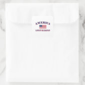 Amerika: hou het of laat het vierkante sticker (Tas)
