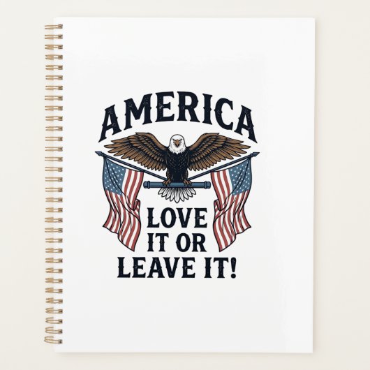 Amerika Houd Ervan Of Verlaat Het Patriottische Ad Planner (Voorkant)