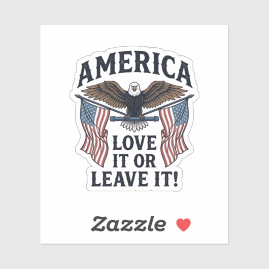 Amerika Houd Ervan Of Verlaat Het Patriottische Ad Sticker (Vel)