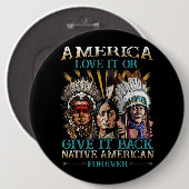 Amerika houdt ervan of geeft het terug inheemse Am Ronde Button 6,0 Cm (Voorkant /achterkant)